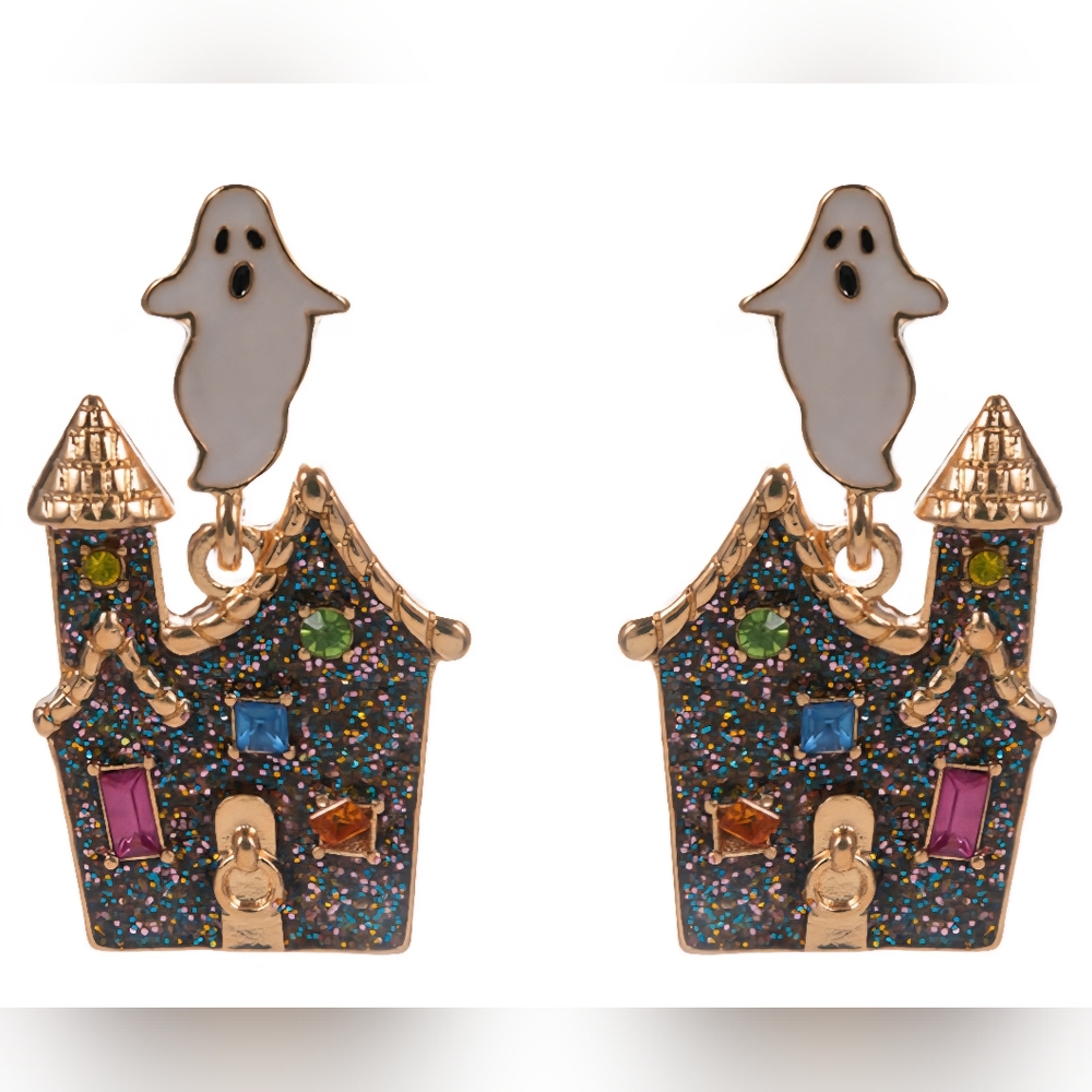 Ghostly Haunted House Earrings